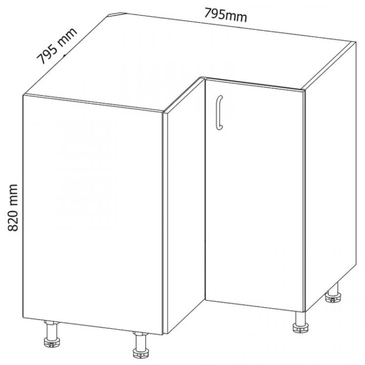 Provansa D90N kuhinjski element 1 vrata 79x79x82 cm bijela