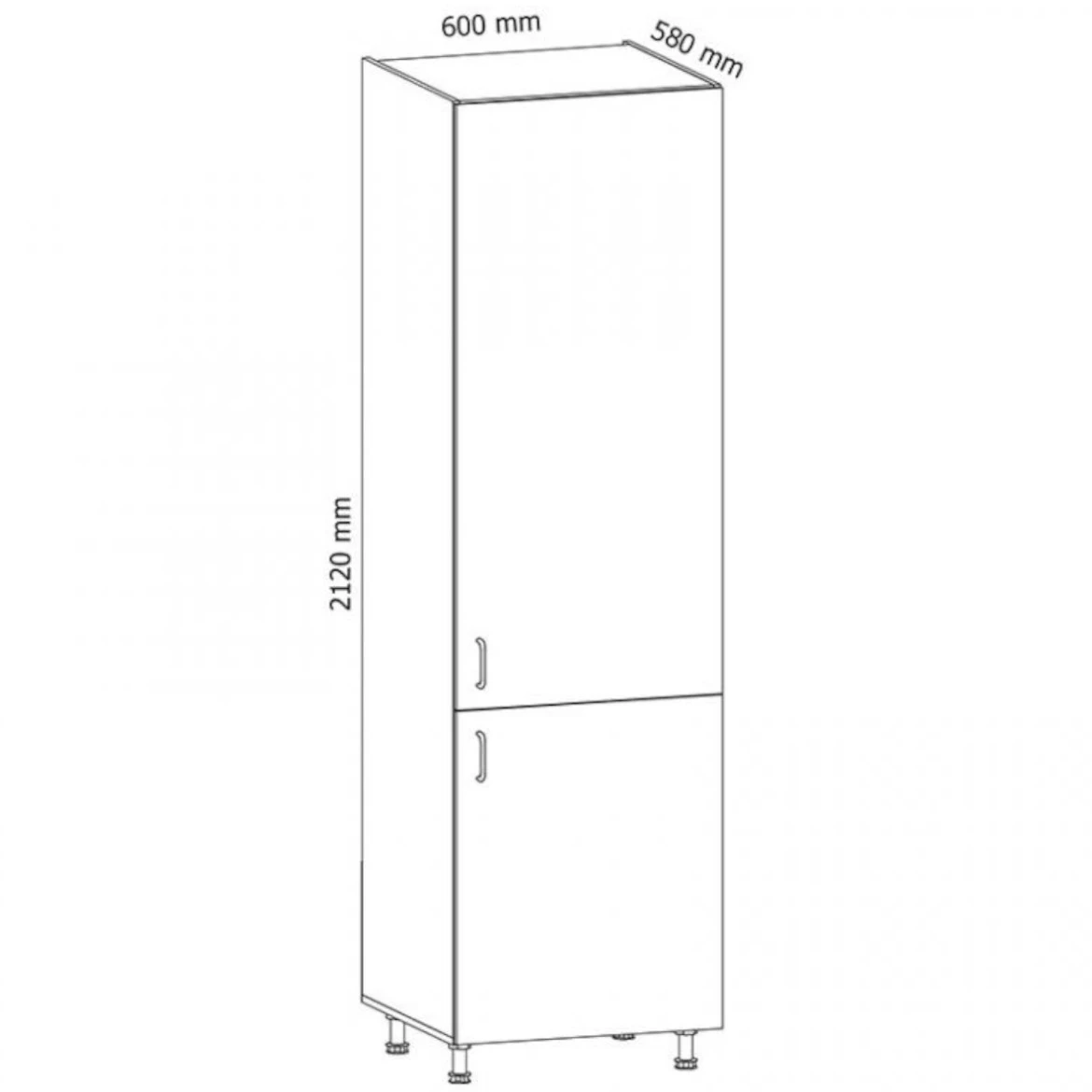 Provansa D60ZL kuhinjski element 2 vrata 60x60x210 cm bijela