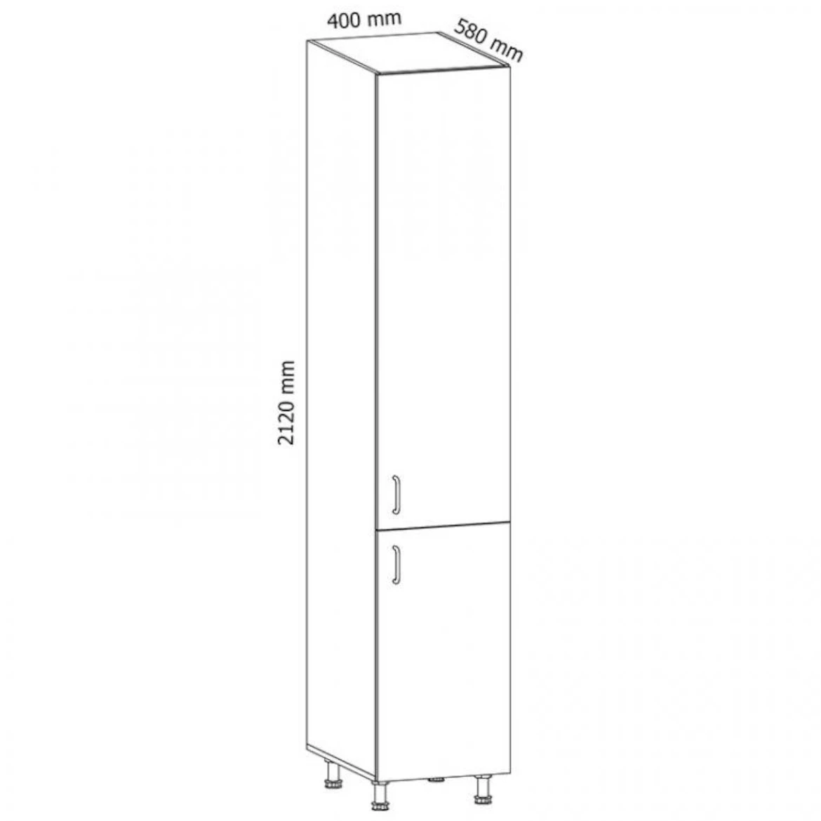 Provansa D40SP kuhinjski element 2 vrata 58x40x212 cm bijela