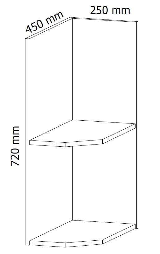 Provansa D25PZ kuhinjski element 2 police 45x25x82 cm bijela