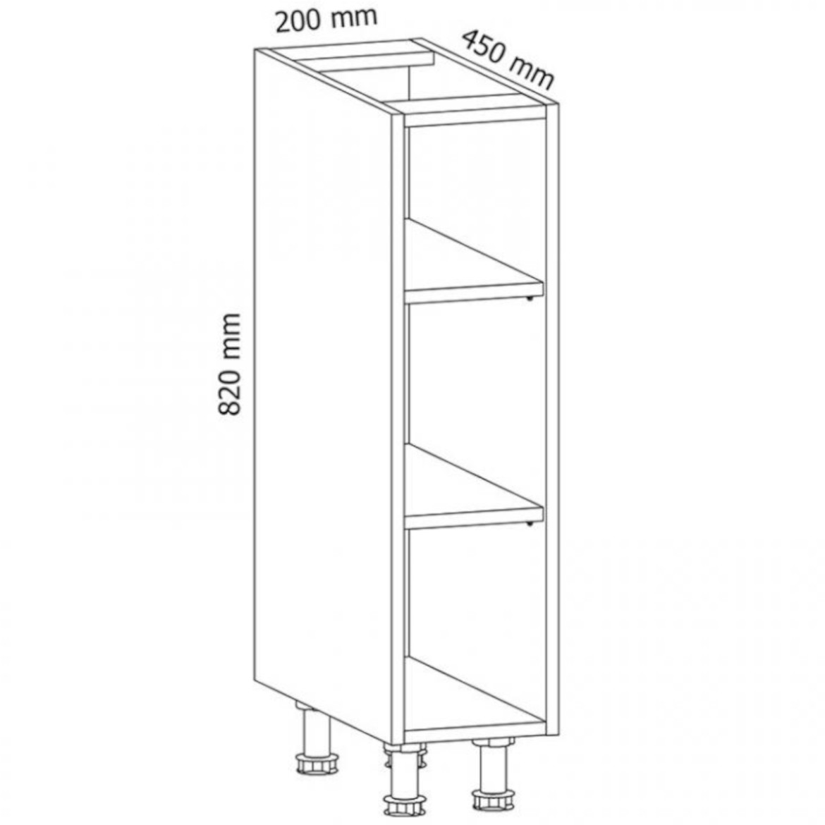 Gardena D20P kuhinjski element 20x47x82 cm sivo/beli