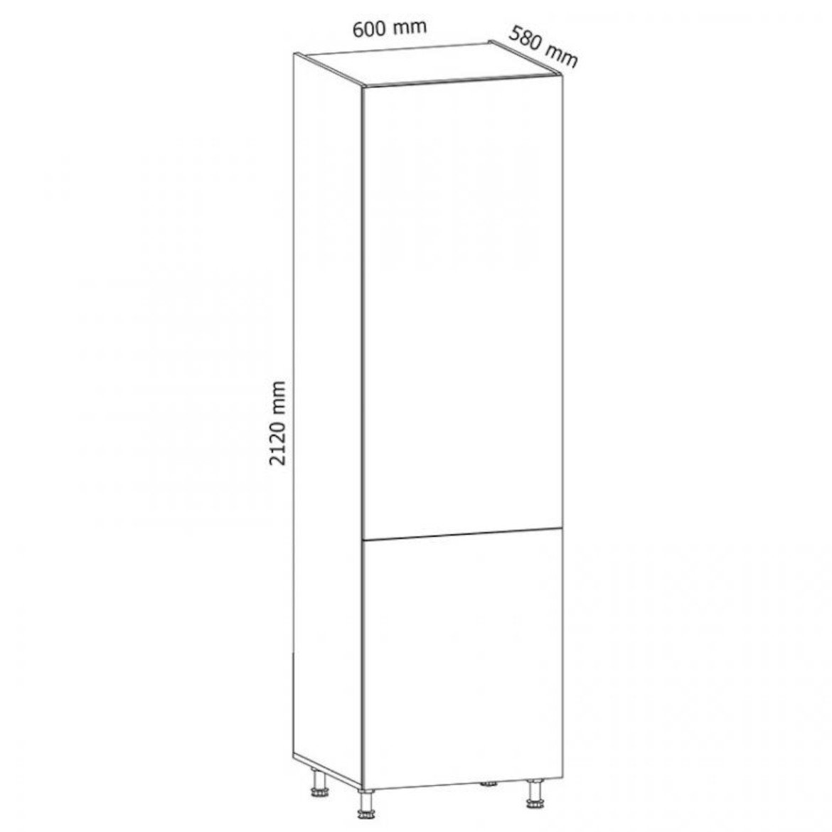 Gardena D60ZL kuhinjski element 2 vrata 60x56x212 cm siva/bela