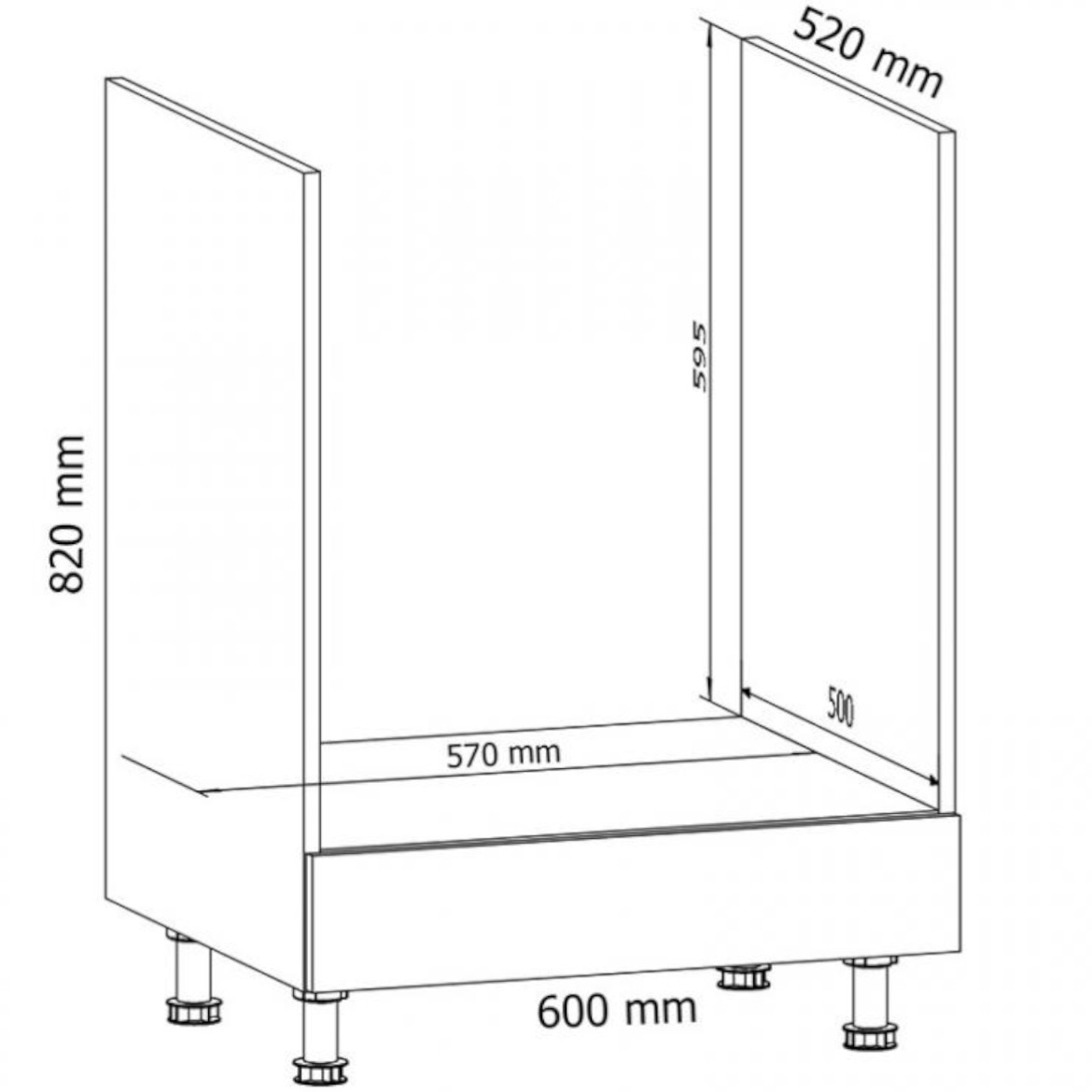 Gardena D60ZK kuhinjski element 60x50x82 cm siva/bela