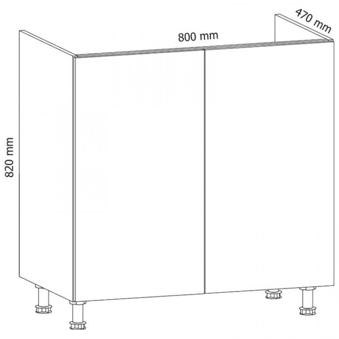 Gardena D80Z kuhinjski element 80x45x82 cm siva/bela