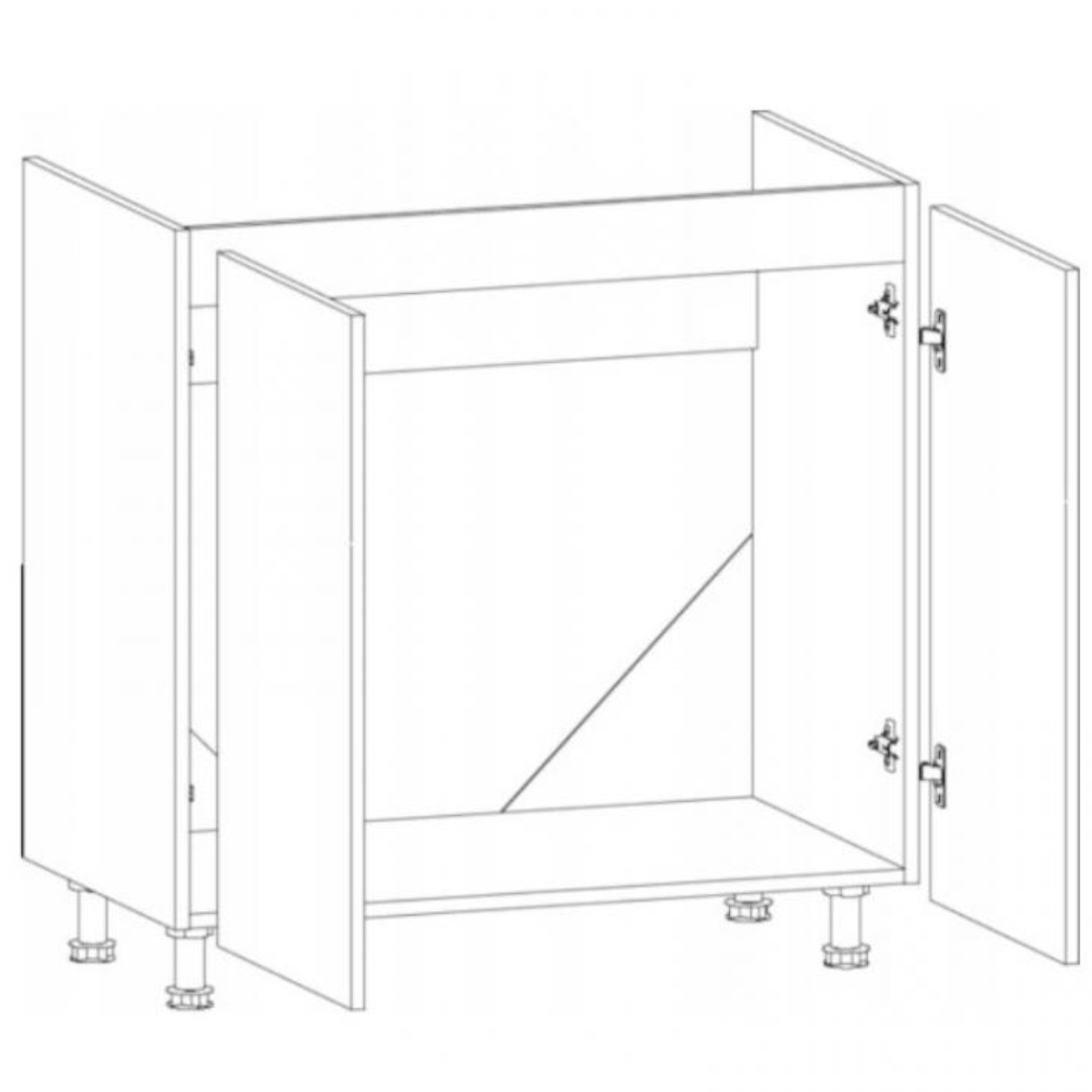 Gardena D80Z kuhinjski element 80x45x82 cm siva/bela