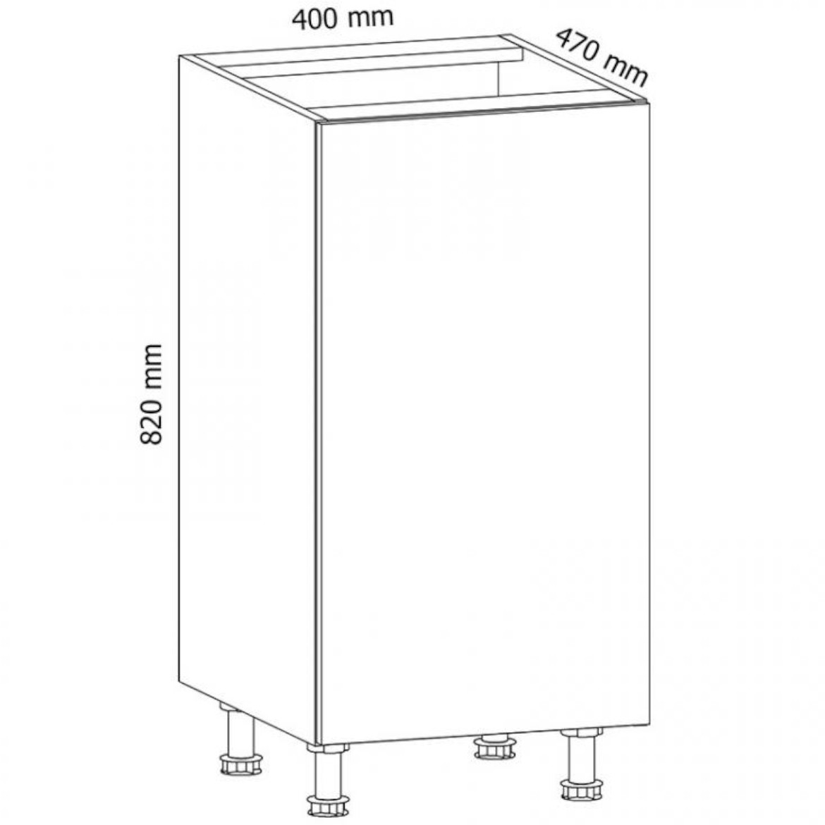 Gardena D40 kuhinjski element 1 vrata 40x45x82 cm siva/bela