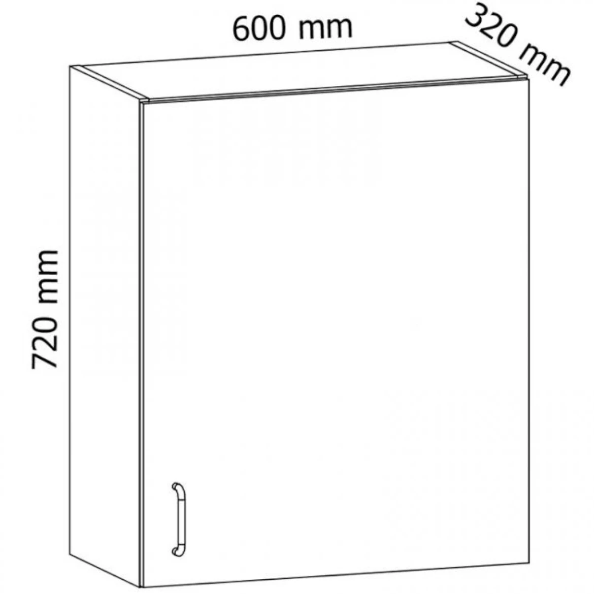Gardena G60 P kuhinjski element 1 vrata 60x29,8x72 cm siva/bela