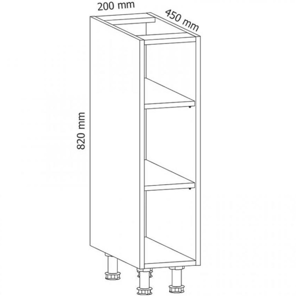 Linea D20P kuhinjski element 20x47x82 cm siva/bela