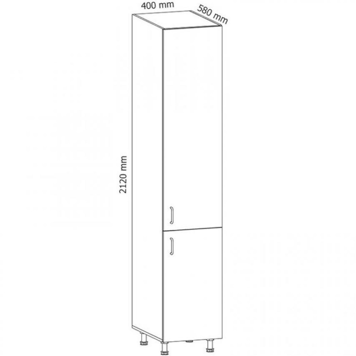 Linea D40SP kuhinjski element 2 vrata siva/bela