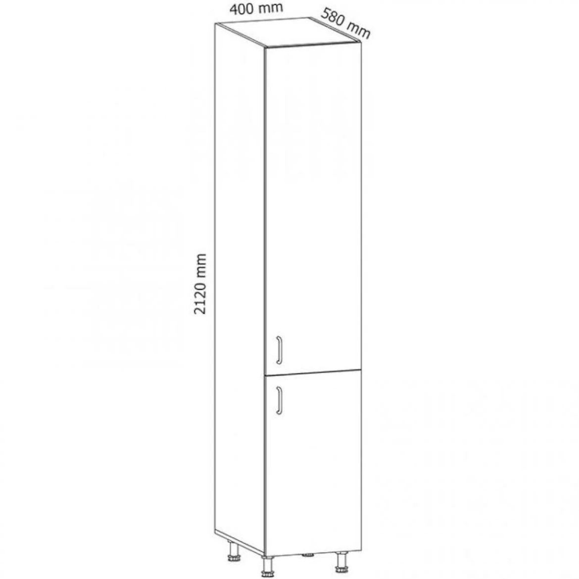 Linea D40SP kuhinjski element 2 vrata siva/bela