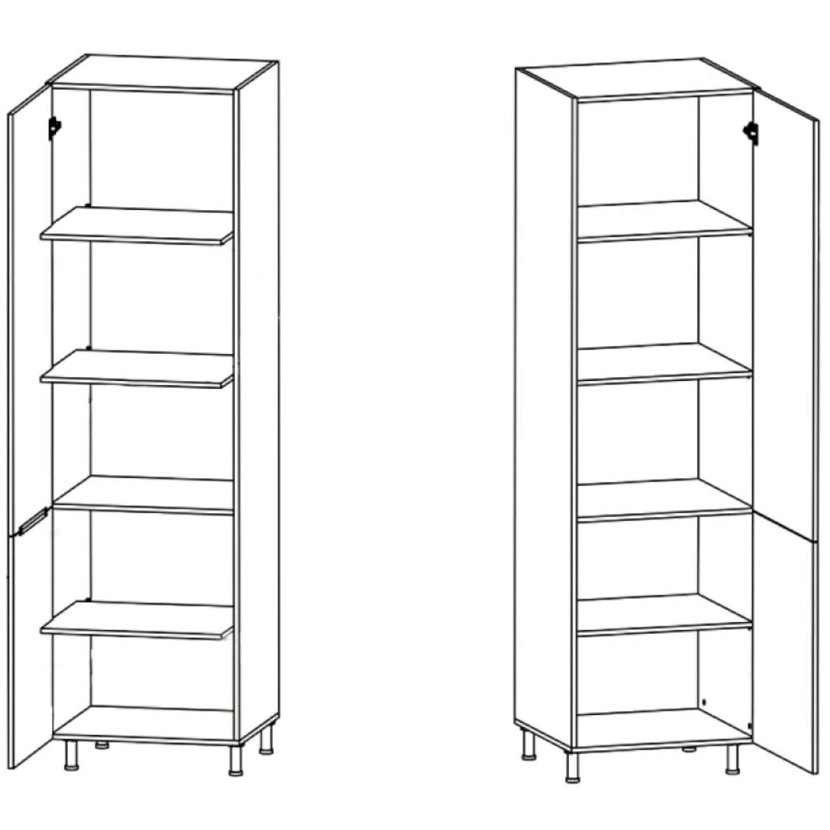Linea D40SP kuhinjski element 2 vrata siva/bela
