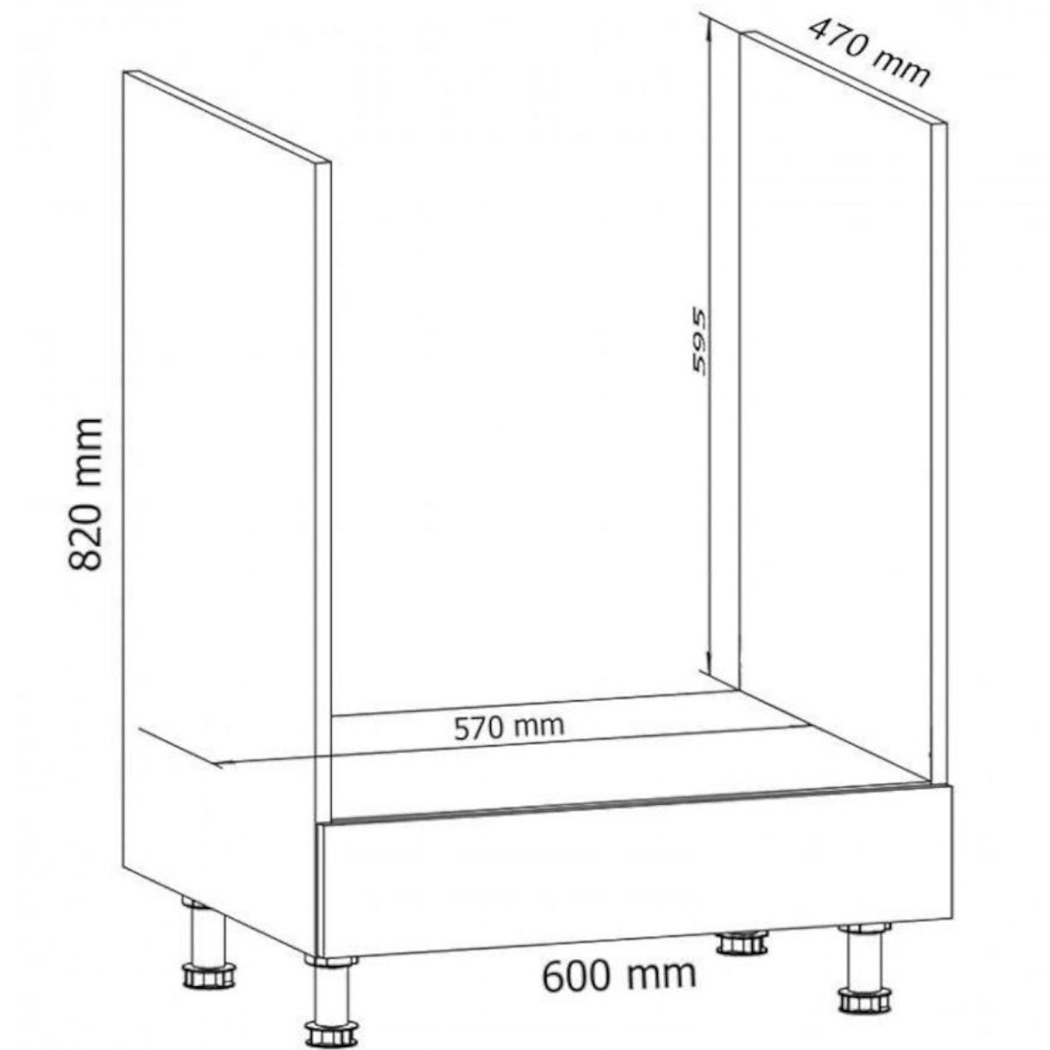Linea D60ZK kuhinjski element 60x50x82 cm siva/bela