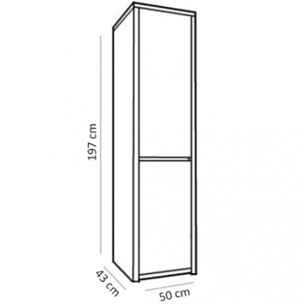 Ormar Montana 1 vrata 50x43x197 tamni hrast (lefkas)
