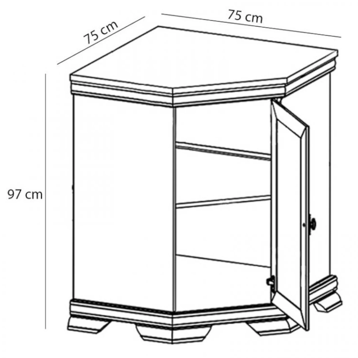 Kora ormaric 1 vrata 75x75x97 tamni hrast