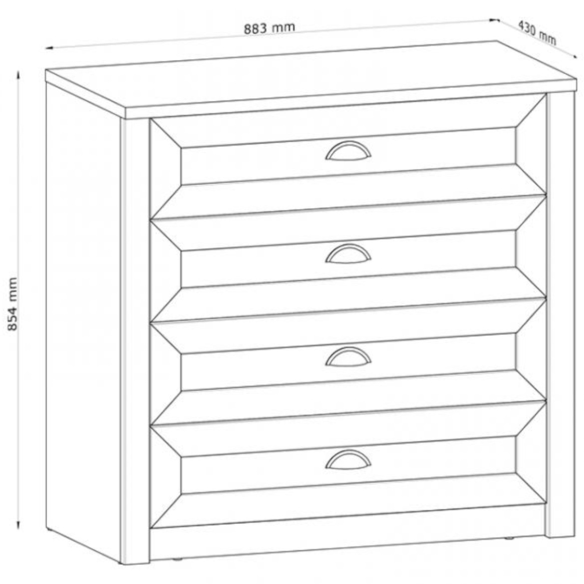 Provence komoda sa 4 fioke 90x43x87  zelene boje