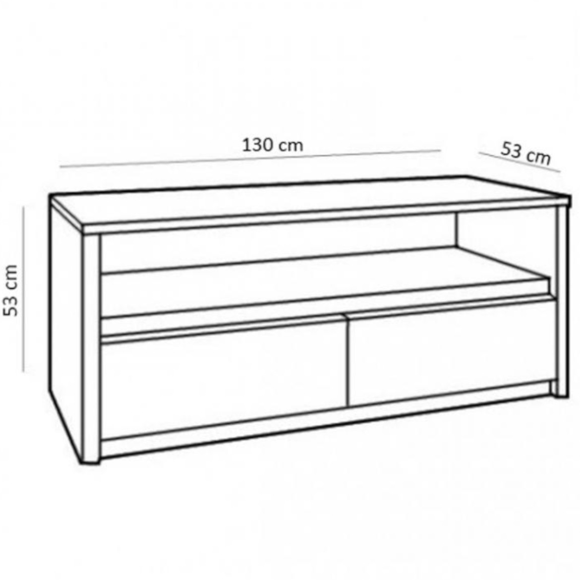 Montana TV komoda 2 fioke + 1 otvor 130x53x53 cm tamni hrast