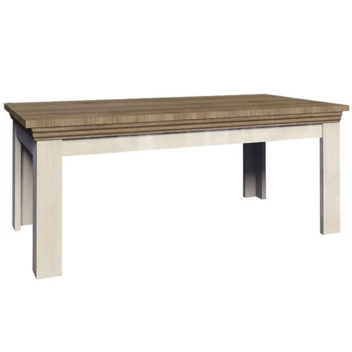 Royal miza 90x60x50 cm beljena bela / hrast
