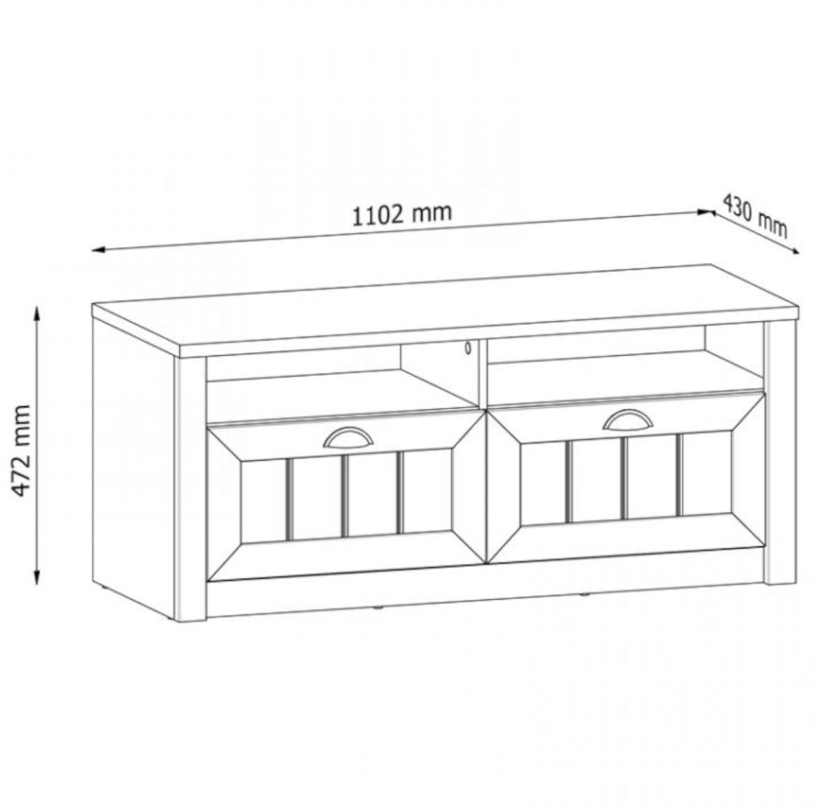 Provence klupa 2 vrata+2 otvora 111x43x48,5 cm siva