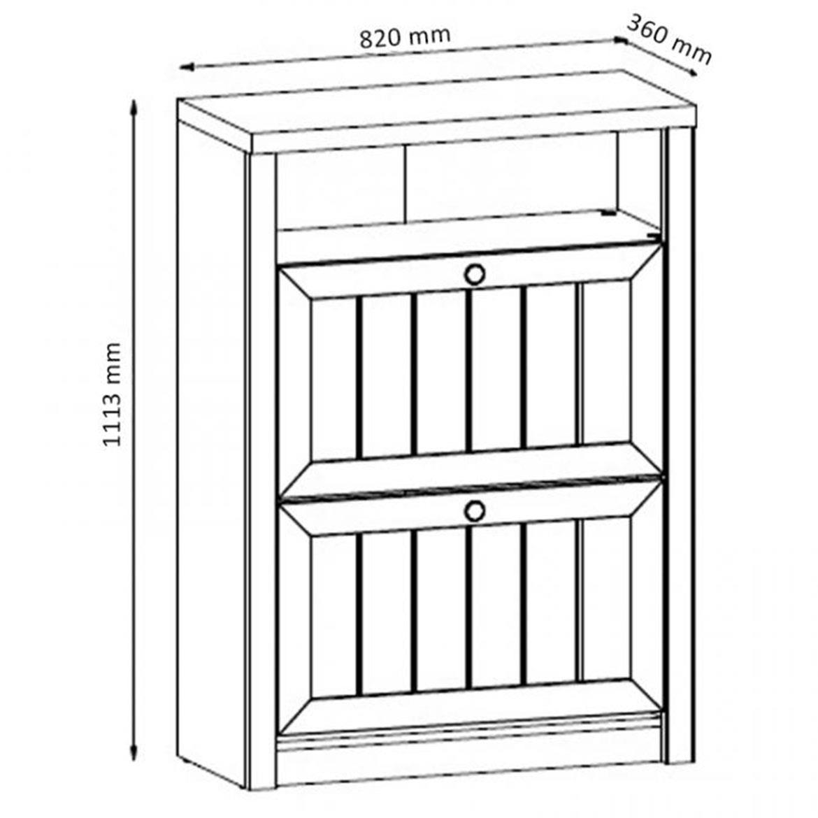 Provence cipelarnik 2 vrata+1 polica 82x36x113 cm zeleni