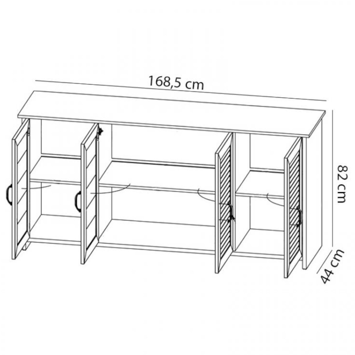 Orient komoda 4 vrata 168,5x44x82  bela