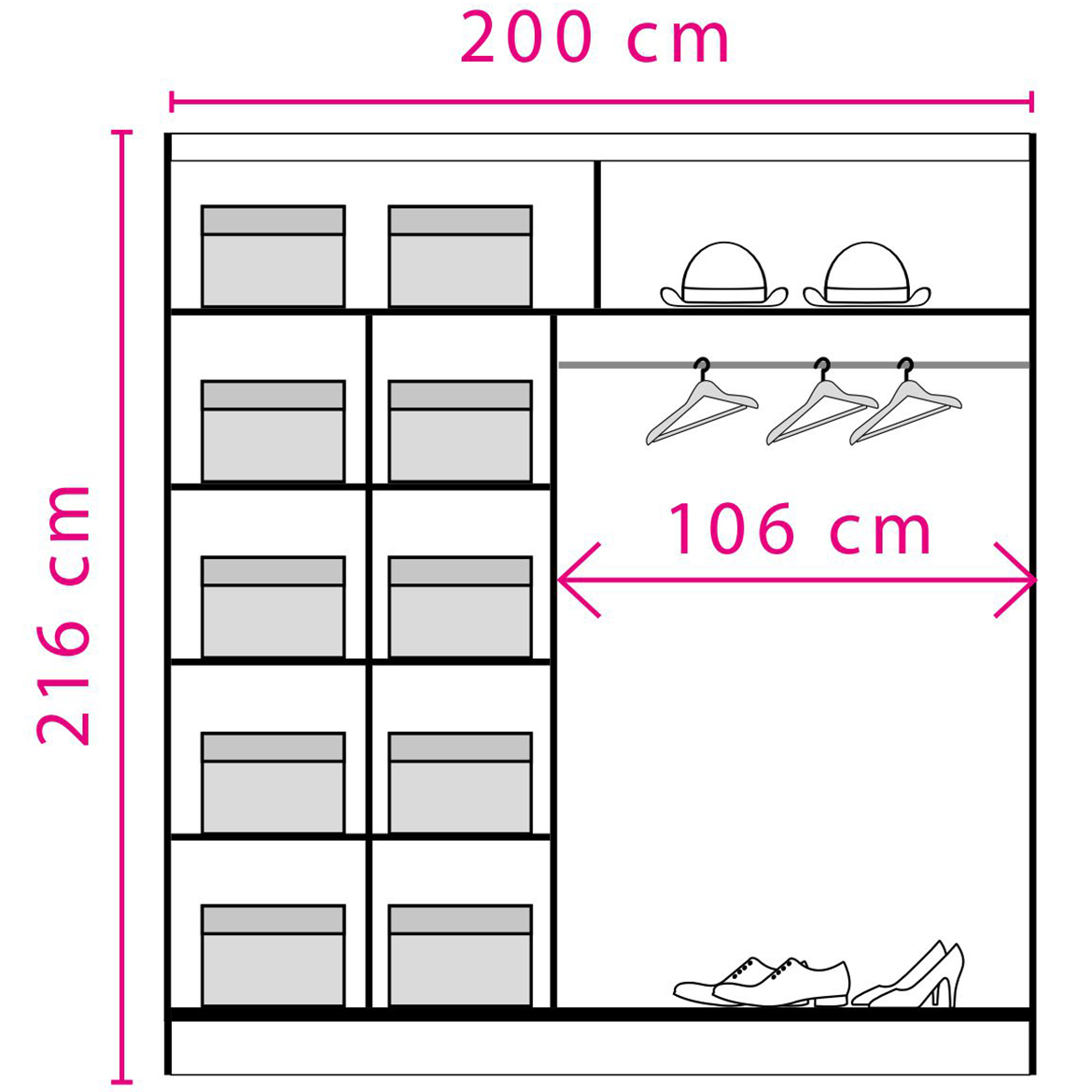 Ormar Denver 2 D08-20 200 cm sonoma/ogledalo