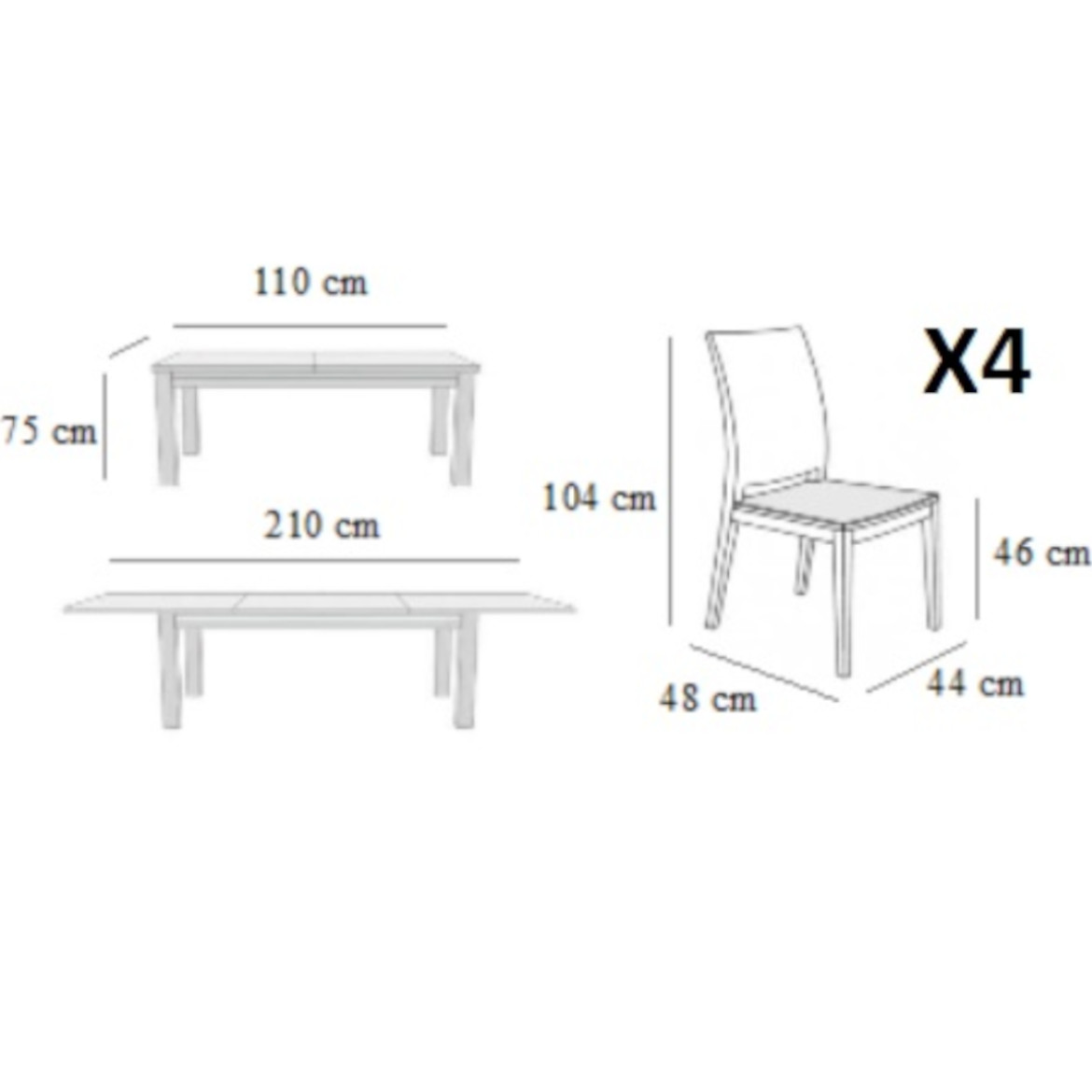 Set sto i stolice Paula 1 + 4