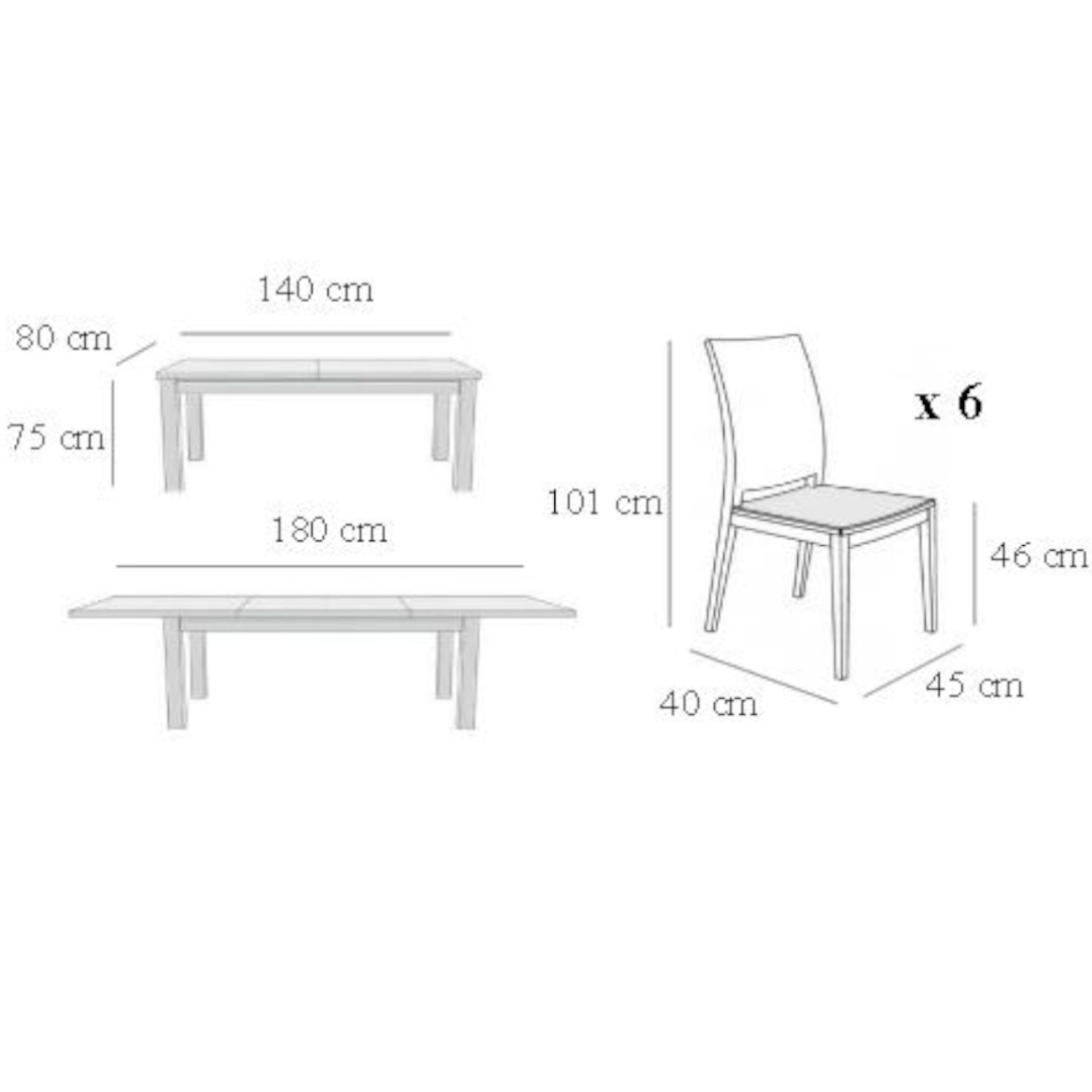 Set sto i stolice Szymon 1 + 6