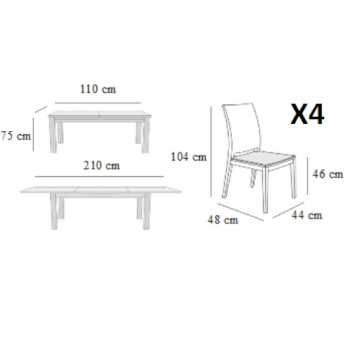 Set sto i stolice Paula 1 + 4