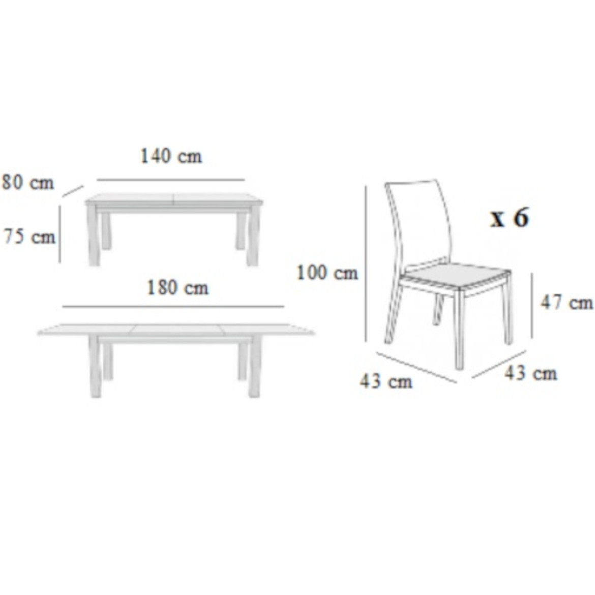 Set sto i stolice Pawel 1 + 6 cappuccino