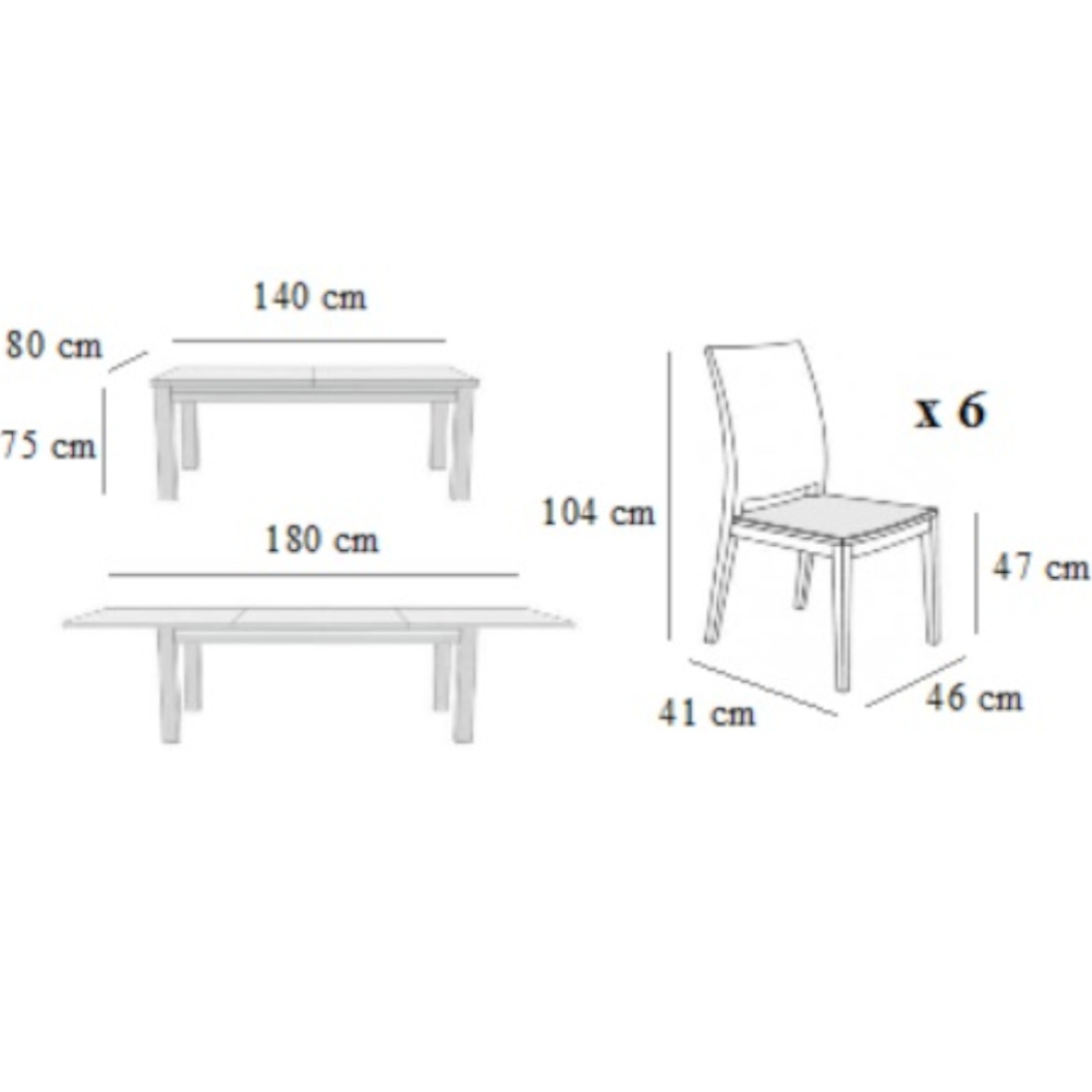 Set sto i stolice Tymon 1 + 6 tamni orah