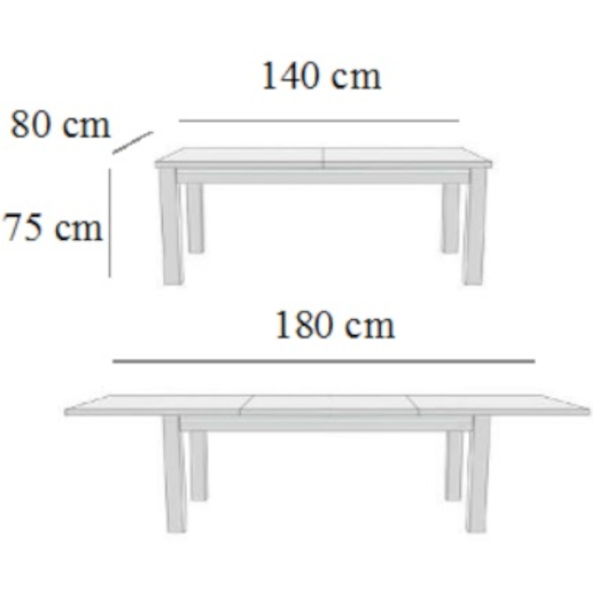 Stol 63 140X80 + 40 orah