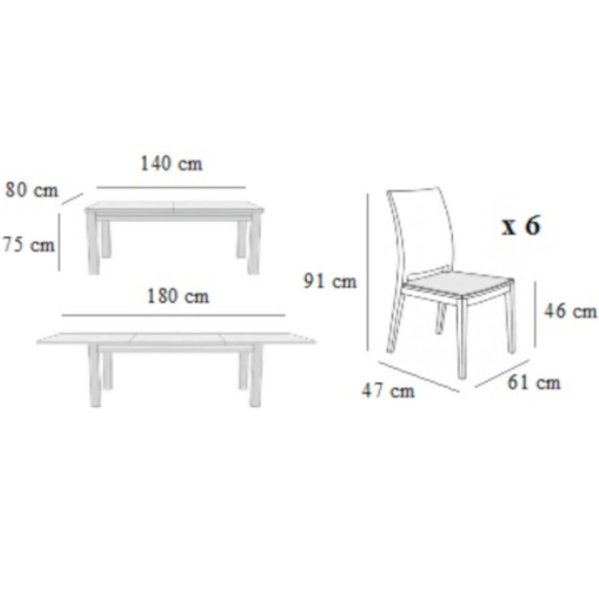 Set sto i stolice Marcel 1 + 4