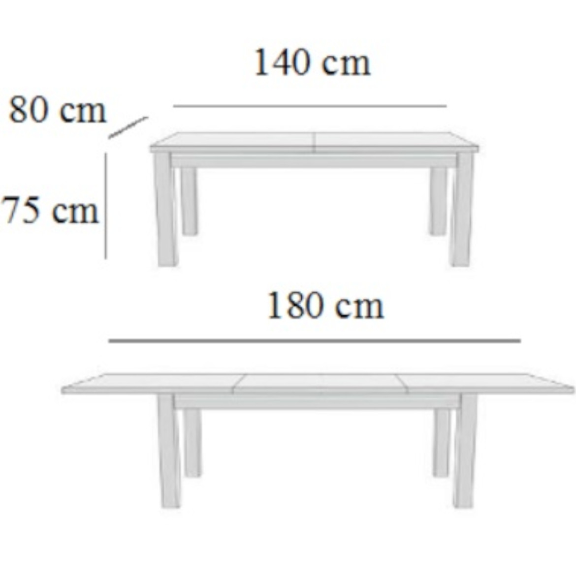 Sto 723 II 140x80 + 40 bela