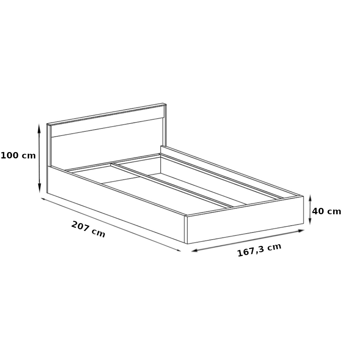 Mediolan krevet sa podnicom 167,3x207x100 natur