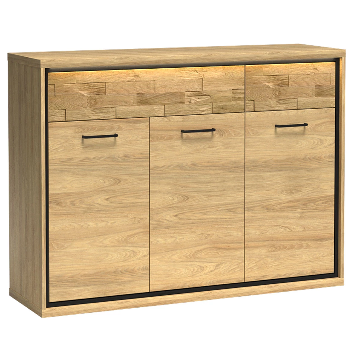 Komoda Mediolan 2 fioke + 3 vrata 135x41x101natur