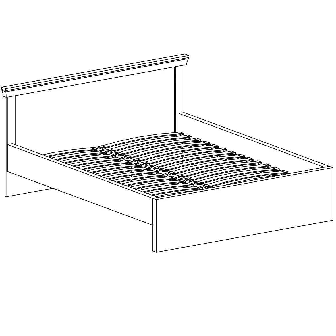 Antica krevet sa podnicom 176x205x102 zlatni hrast