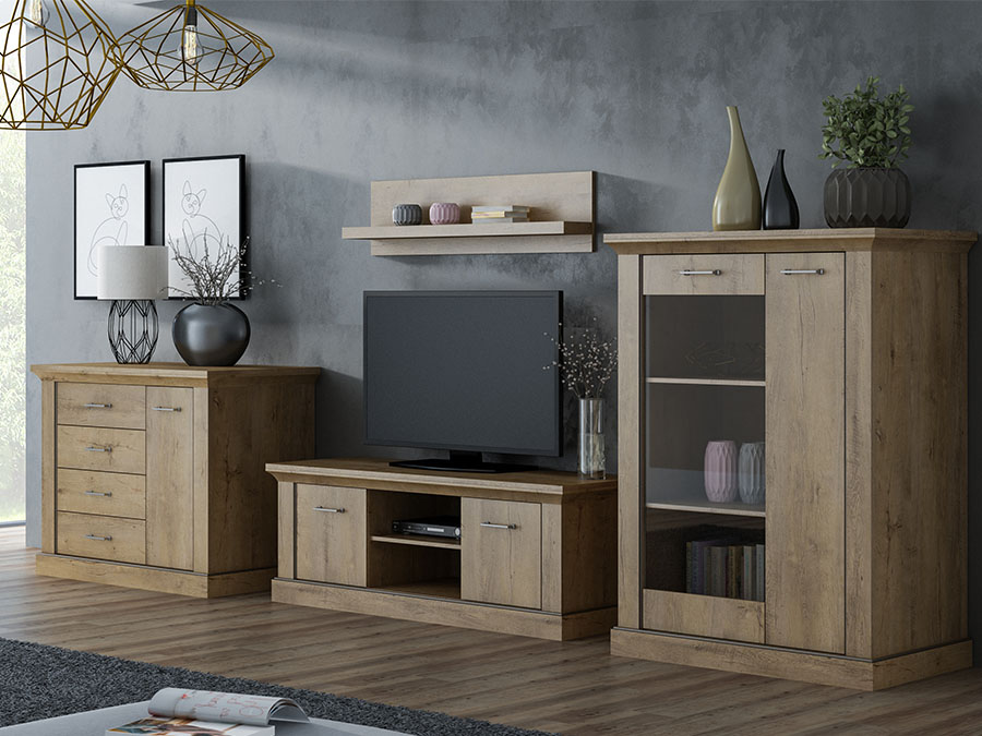 Ormar Antica 2 vrata 183x68x220 kraft zlatna/ogledalo