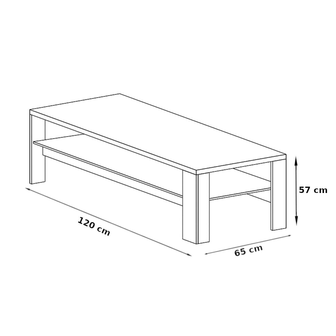 Mediolan klub sto 1 polica120x65x57 natur