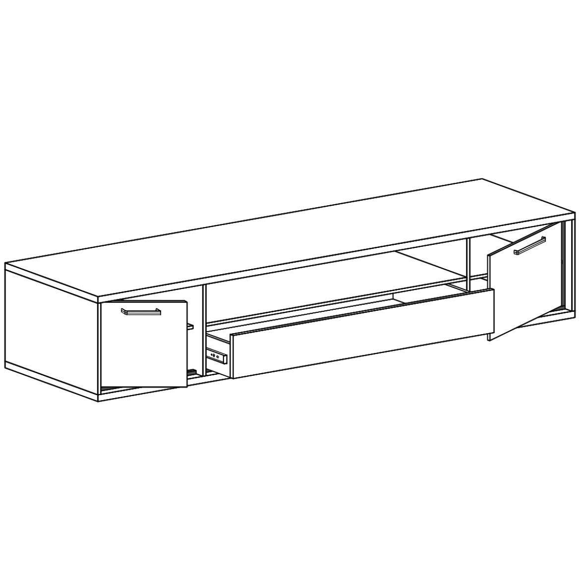 Mediolan TV komoda 2 vrata + 1 fioka 181x41x48 natur