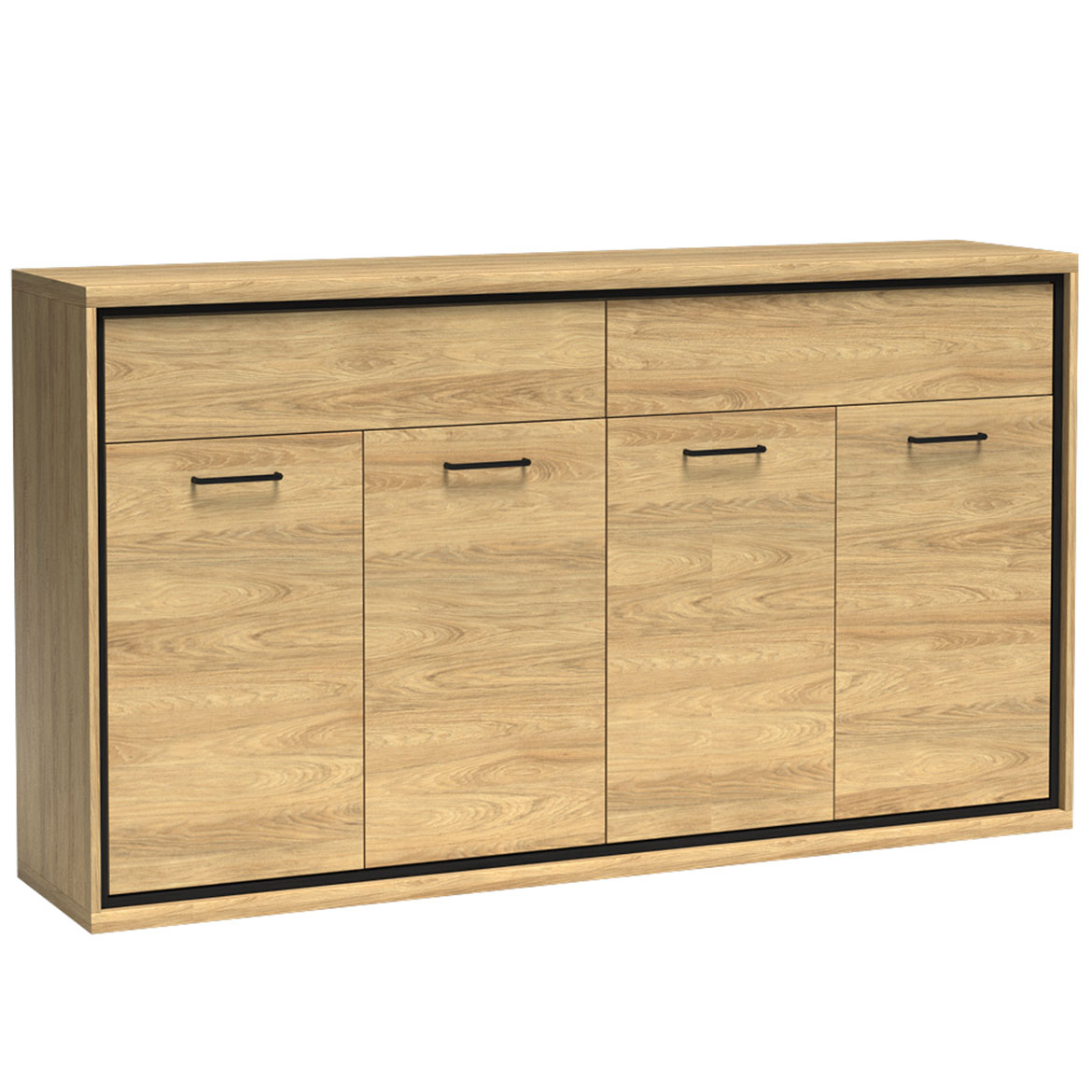 Mediolan komoda 4 vrata+2 fioke 177,2x41x101 natur