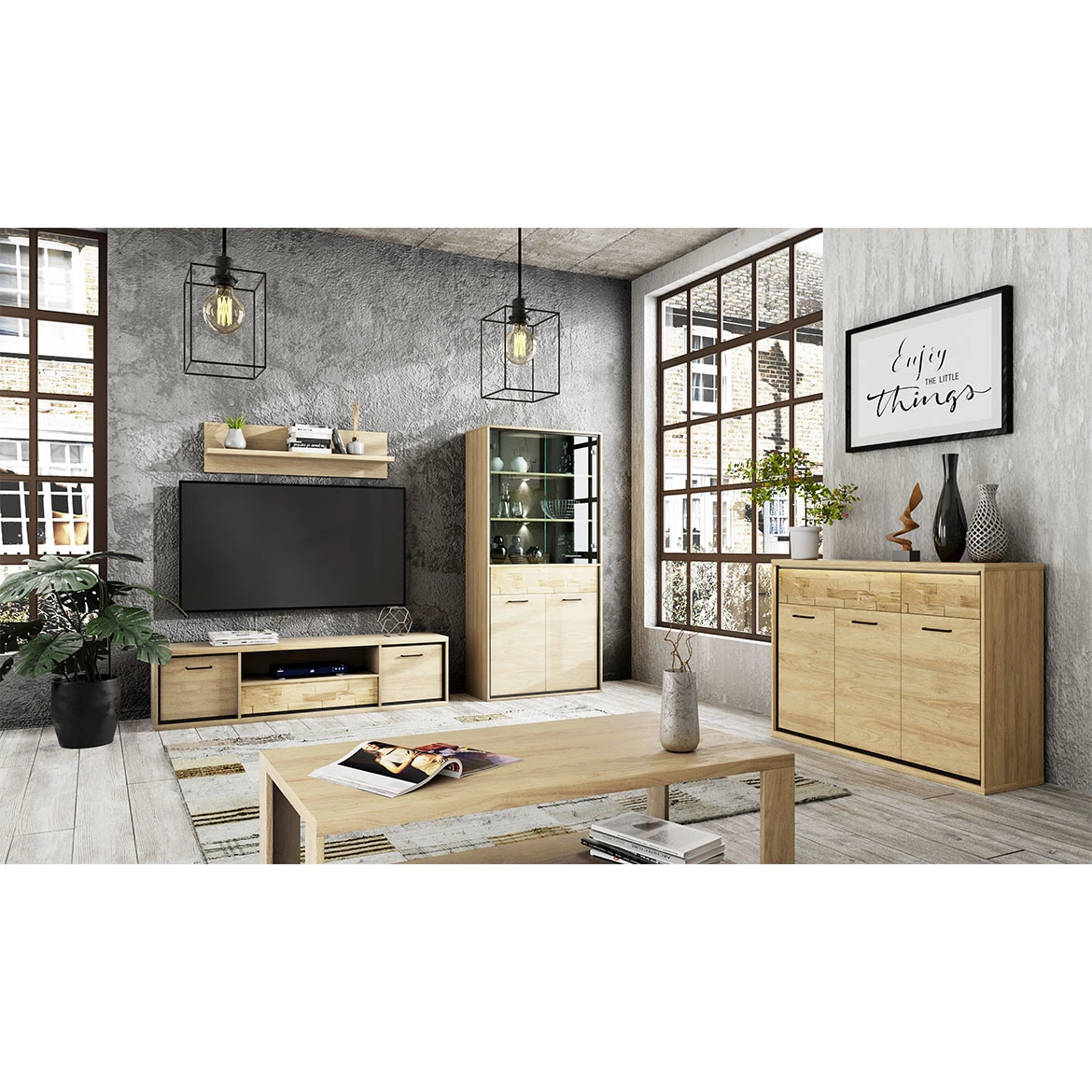 Mediolan komoda 4 vrata+2 fioke 177,2x41x101 natur