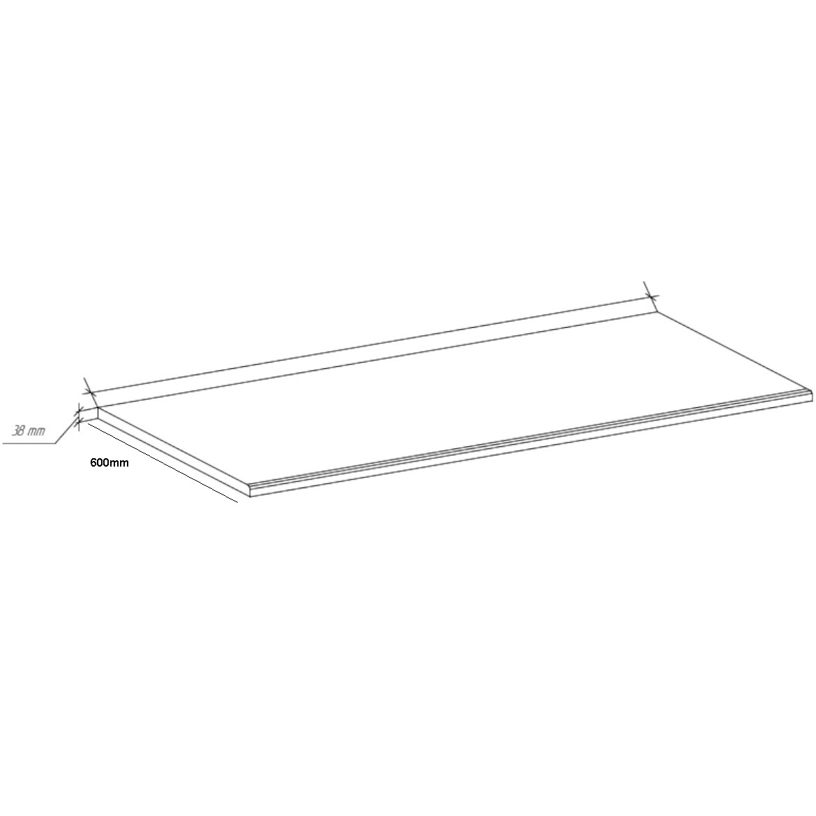Radna ploca 1mb / 38mm 60cm portland