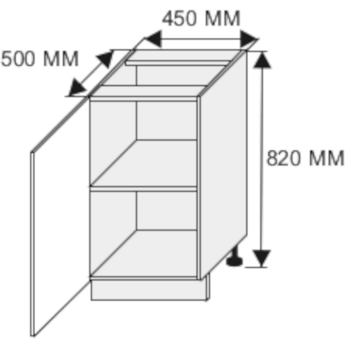 Kuhinjski element Malmo Permbroke D1D / 45 braon