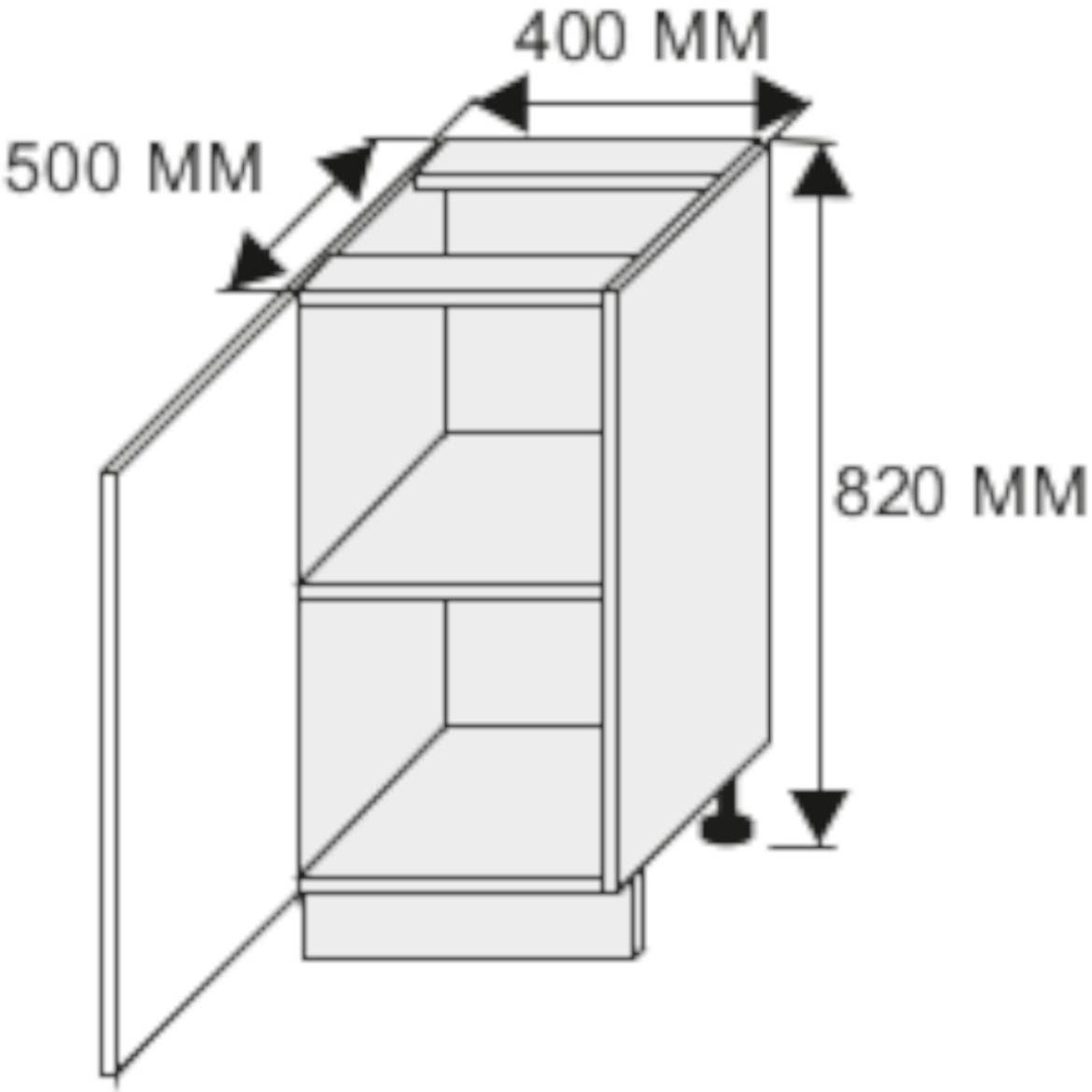 Kuhinjski element Malmo Permbroke D1D / 40 braon