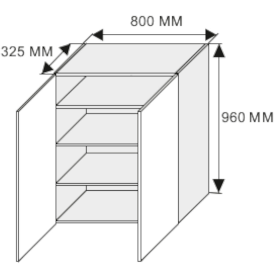 Malmo Ares W4/80 kuhinjski element 2 vrata 80x32,5x96 cm crna/smeda