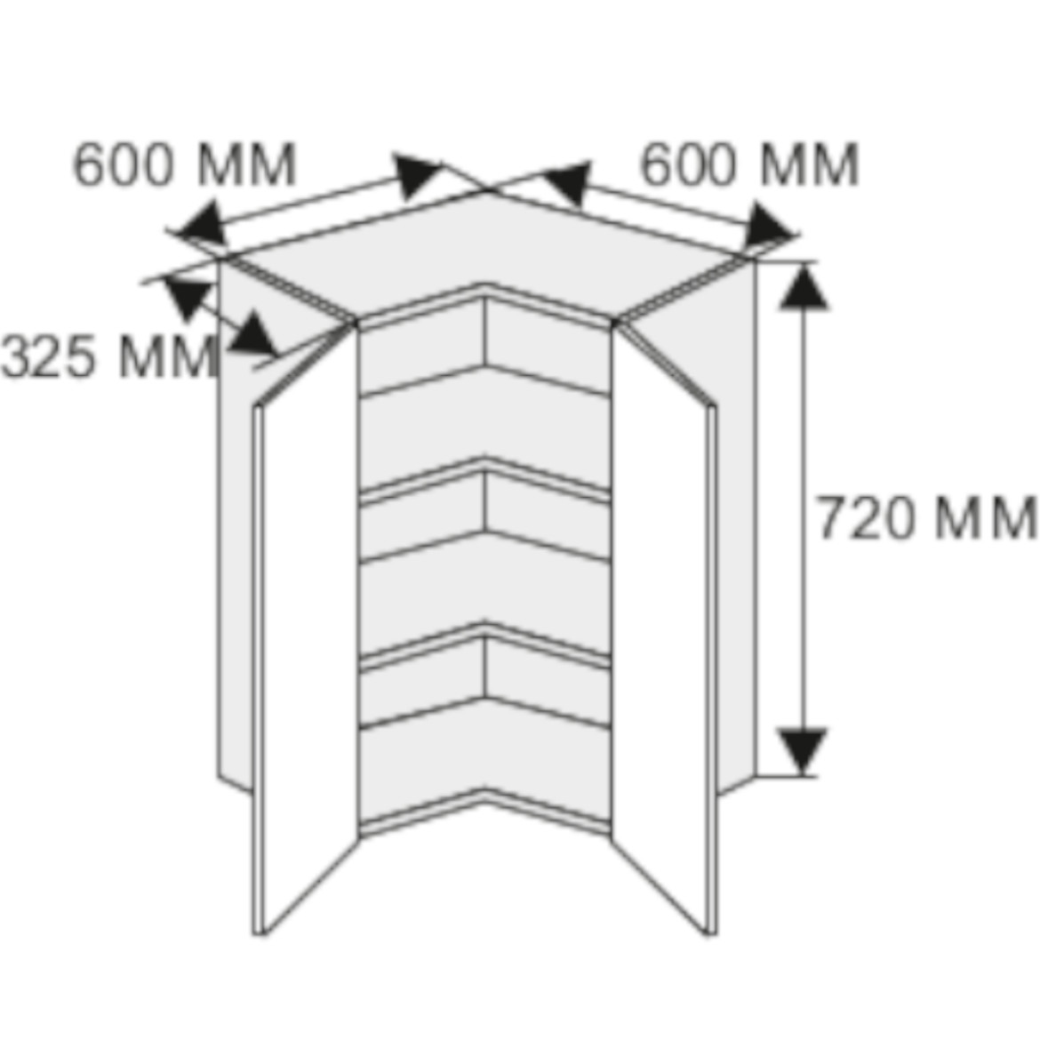 Malmo Ares W12/60 kuhinjski element  2 vrata 60x60x72 cm crna/braon