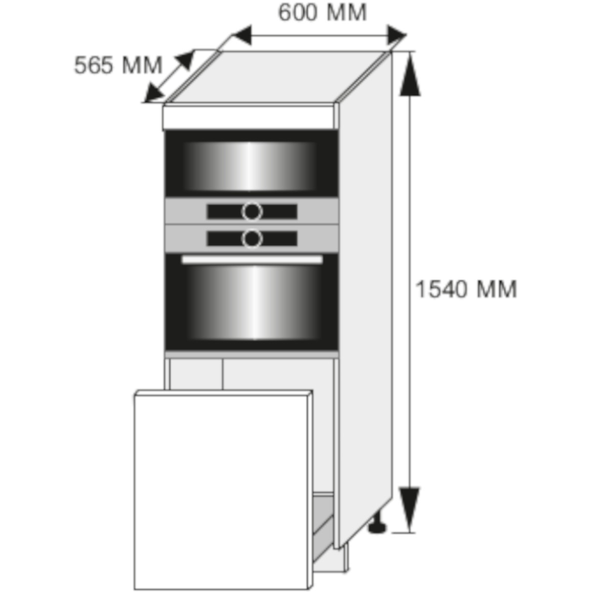 Kuhinjski element Quantum D5AM / 60/154 bež mat / braon