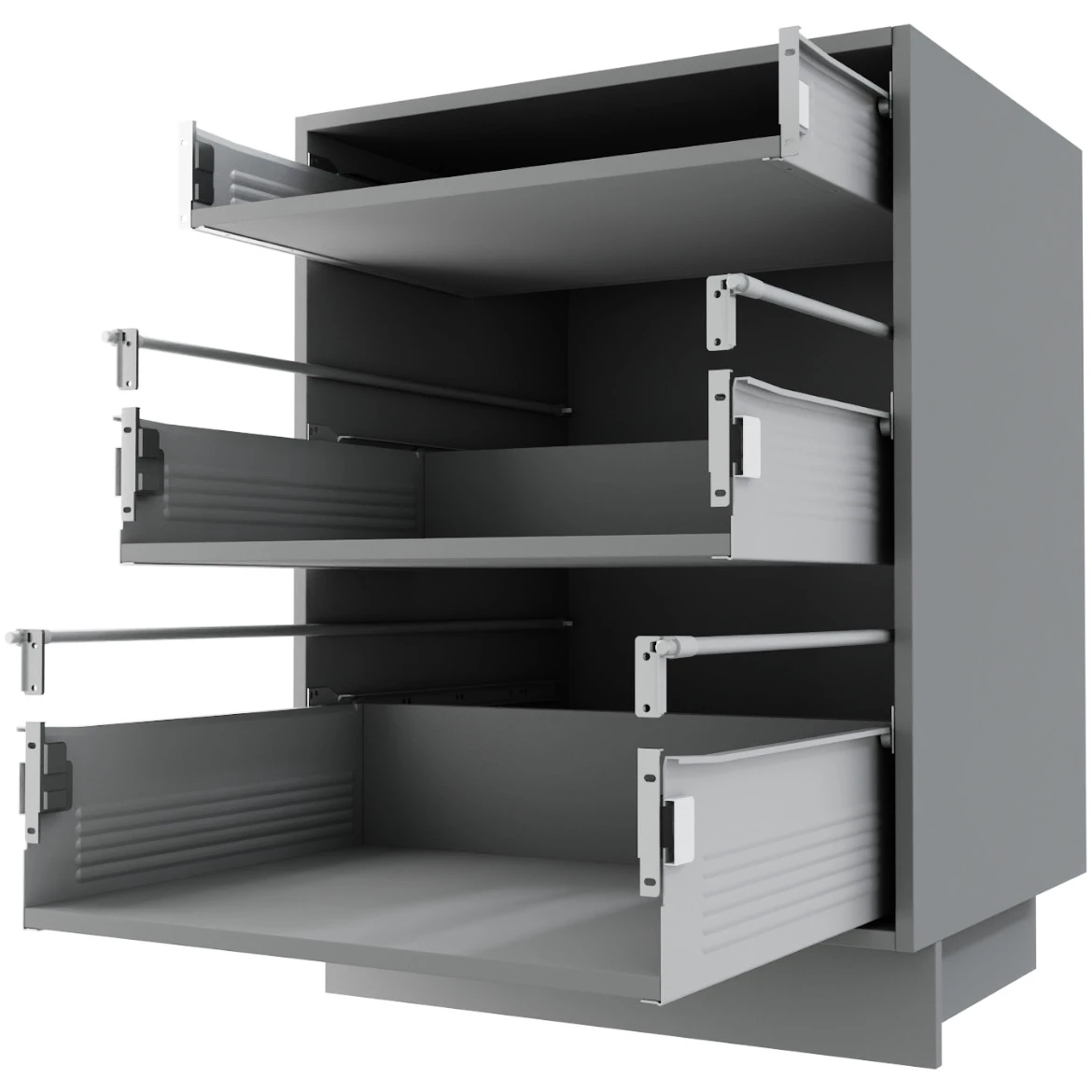 Baza za 3 fioke 60 cm siva