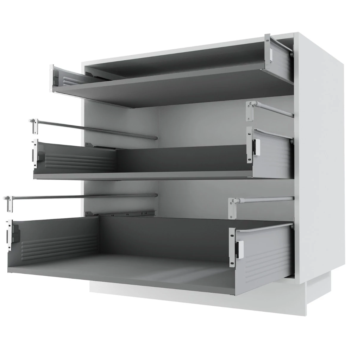 Baza za 3 fioke 80 cm bela