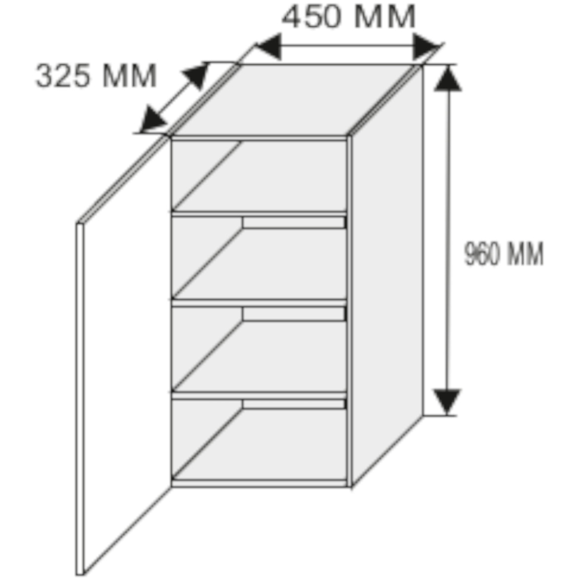 Kuhinjski element Quantum W4 / 45 vanila / braon